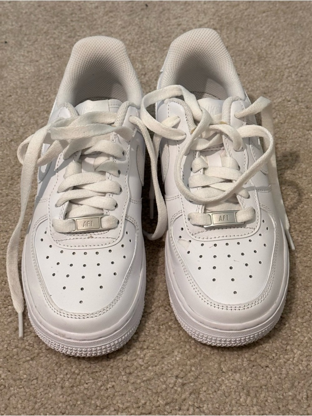 Nike White Youth Athletic Sneakers - Classic All-White Air Force Style